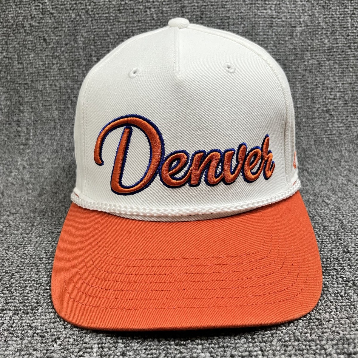 Denver Broncos '47 Brand Roscoe Hitch Rope Snapback Hat White Orange Script