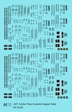 K4 HO Scale Decals Black ACF Center Flow Covered Hopper Dimensional Data Set