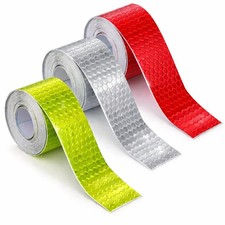 3 Rolls Reflective Tape Waterproof Outdoor Safety Tape High Visibility Red