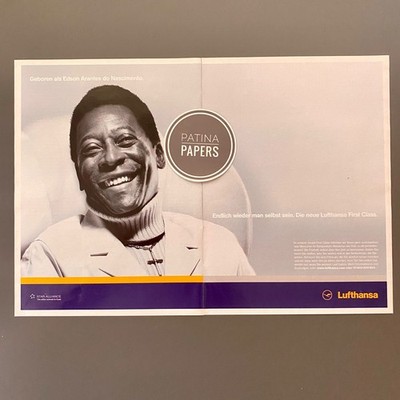 1999 LUFTHANSA First Class Pelé Edson Arantes Vintage Ad Retro Werbung Reklame