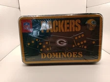 Vintage NFL Green Bay Packers Double-Six Dominoes In Travel Tin NIB