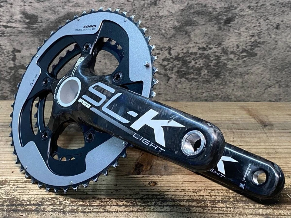 FSA SL-K LIGHT SRAM 10-Speed ​​Chainring Carbon Crankset 6.79in 50/34T BB 1.18in - Image 2 of 4