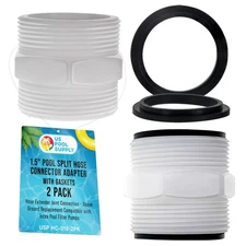 U.S. Pool Supply 2 Pack 1.5" Pool Split Hose Connector Adapter with Gaskets