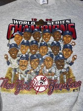 Vintage 90s Yankees Crewneck 1996 Champion MLB Baseball Caricature XXL JETER EUC