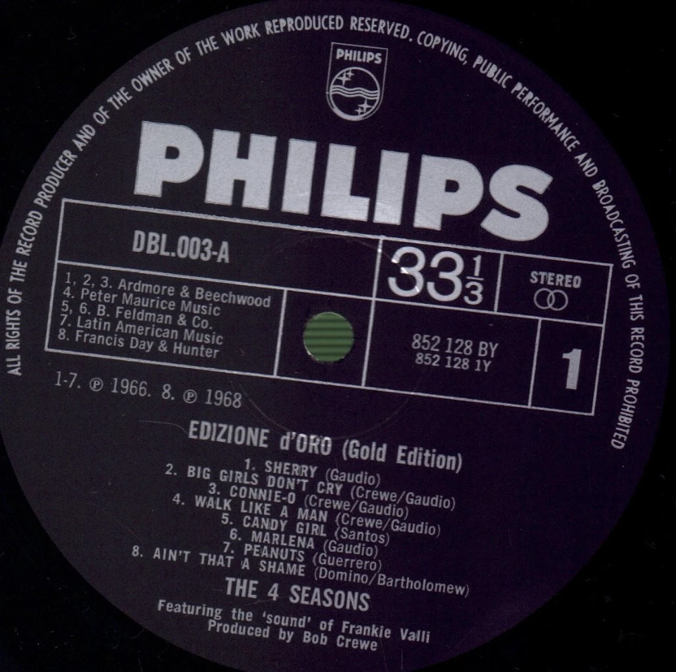Four Seasons Edizone D'oro (Gold Edition) double LP vinyl UK Philips 1969 in - Image 3 of 4