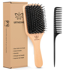 Versatile Boar Bristle Hair Brush for All Hair Types - Smooth  Shine 