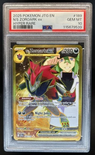2025 Pokemon Journey Together N's Zoroark ex #189/159 PSA 10 GEM MINT