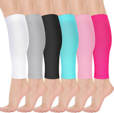6 Pairs Calf Compression Sleeve Women Footless Compression Stockings Elastic ...