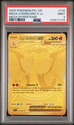 2025 POKEMON MEGA CHARIZARD X EX PHANTASMAL FLAMES 130 ENGLISH PSA