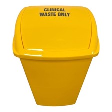 50L Yellow Clinical Waste Bin Swing Lid + Sticker Tattoo Vet Home Use