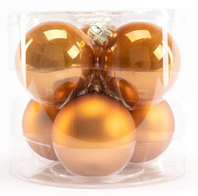 TrendLine Weihnachtskugeln aus Glas Ø 8 cm bernstein 6 Stück  Christbaum- &