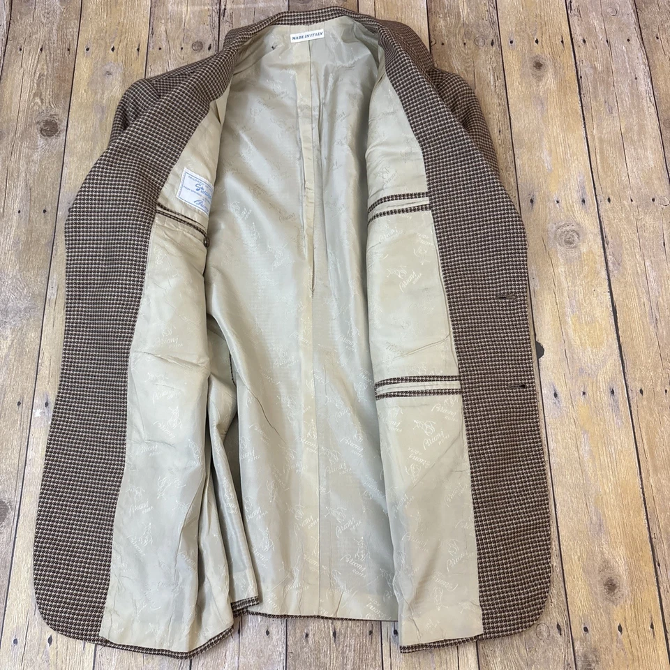 Blazer Brioni Casaco Esportivo Vintage Tweed Feito na Itália Tamanho 38S - Imagem 4 de 4