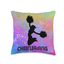 New Best Retro Distressed CHeerleader Cheerleading Girl Pom Cool Throw Pillow