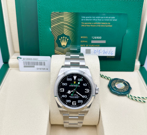 2026 Brand NEW Rolex Air King 126900 40mm Black Dial Stainless Steel Box Papers