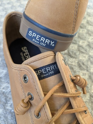 SPERRY Top-Sider Seacoast Tan Leather Deck Trainers Shoes Women's Size UK 7.5 - Imagen 19 de 23