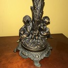 Over30 years oldStained Glass Dragonfly Table Lamp Art Nouveau Dome Shade Cherub — photo 2