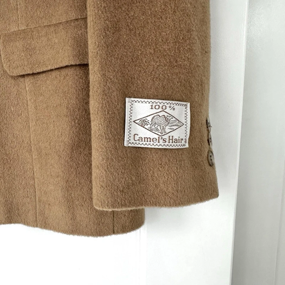 NWT Vintage Corporate Women Size 8 100% Camel Hair Blazer Made In USA - Image 2 of 4