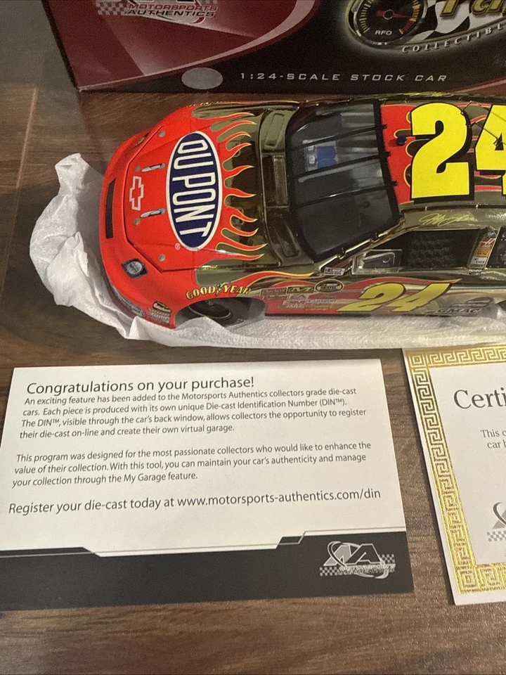 Jeff Gordon #24 Dupont '57 Chevy 2007 Monte Carlo SS dorado cromo 1/24 ventiladores de carrera Foto 2 de 4