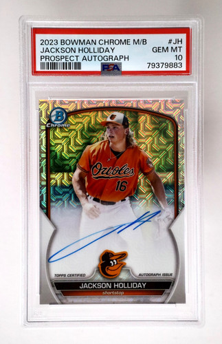 2023 Bowman Chrome Mega Box Jackson Holliday Mojo Auto PSA 10 Orioles A2
