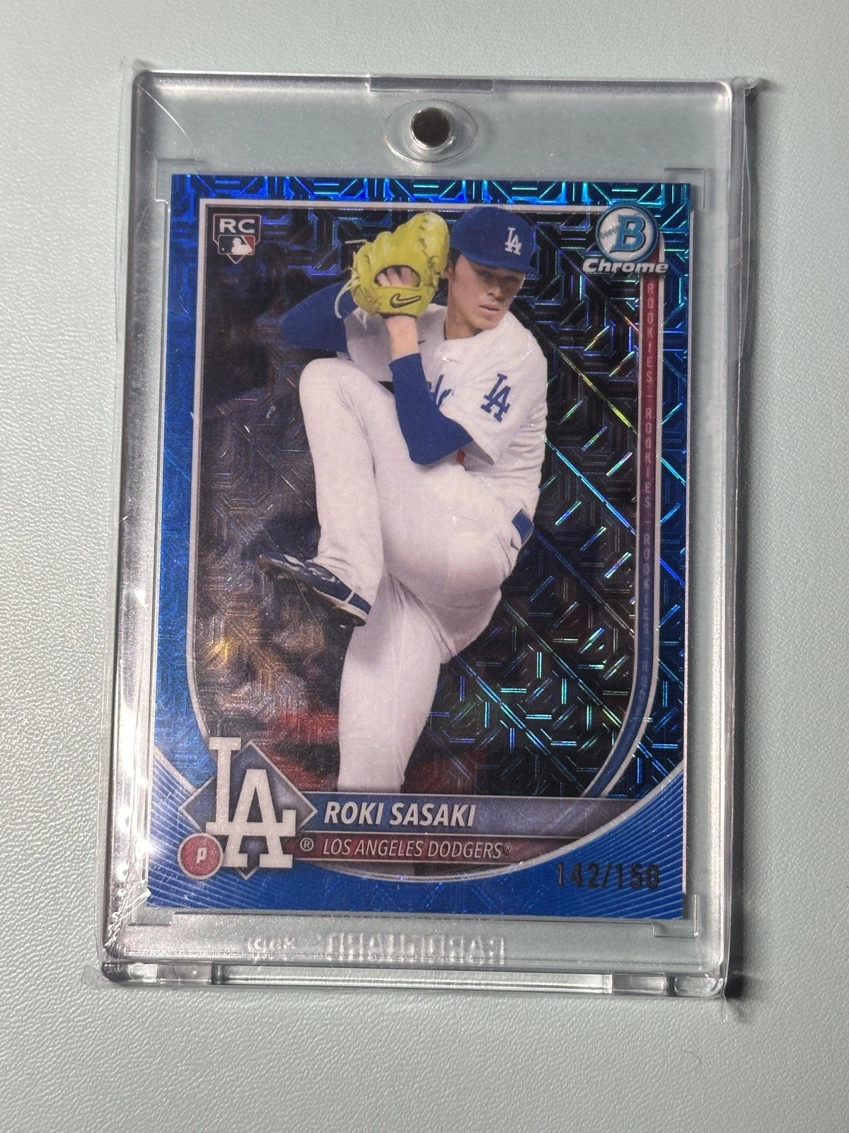 2025 Bowman Chrome Mega Box Roki Sasaki RC BLUE MOJO REFRACTOR #12 125/150