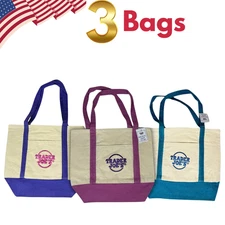 Trader Joe's Trick Treat Mini Canvas Tote Bag 3 Colors 3 Pack Free Shipping USA.