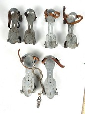 3 Pair Vintage Metal Roller Skates Lot Union Hardware 5 Adjustable w/Key
