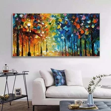 Blue Abstract Hand Painted Oil Painting On Canvas landscape For Living Room