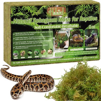 Halatool 260g Premium Grünes Moss?Natural Terrarium Moss Brick für Reptiles (