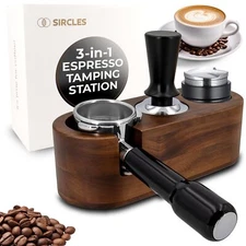 Espresso Tamping Station 58mm - Premium 3-in-1 Espresso Tamper Station Distri...