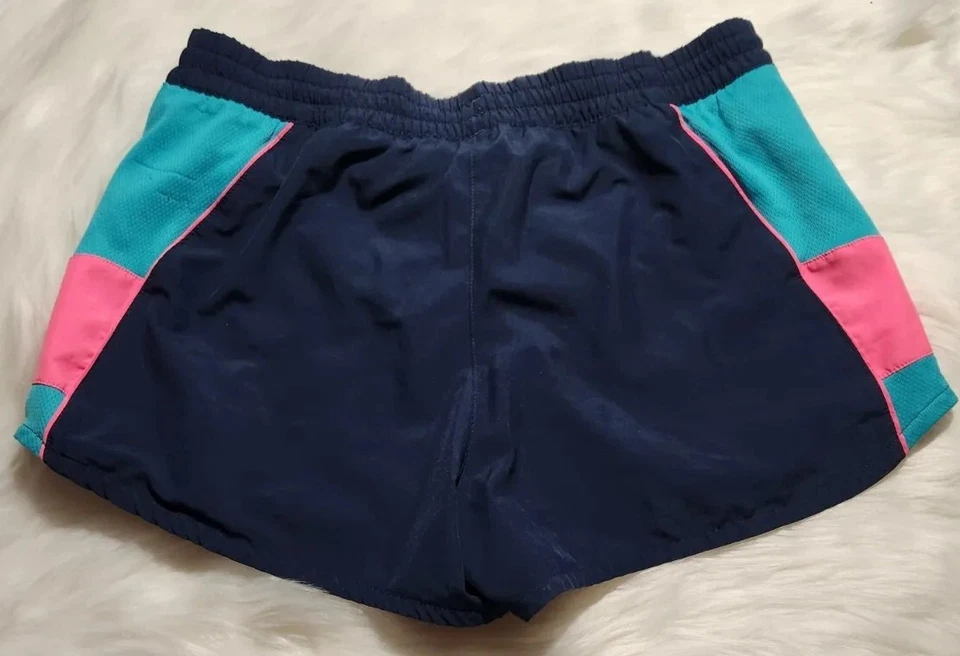 Pantalones Cortos Deportivos Adidas Azul Marino Rosa Verde Azulado Talla M  Foto 2 de 4