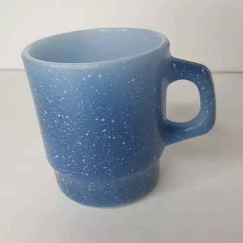 Blue Speckled Vintage Anchor Hocking Fire King Coffee Mug Cup Appx 3.5 x 3 Inch