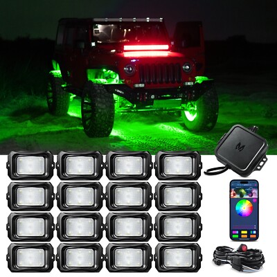 MICTUNING C2 RGBW LED Rock Lights - 16 Pods Waterproof Underglow Underbody Light