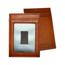Caramel Brown Leather Wallet with ID Window
