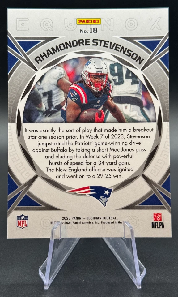2023 Rhamondre Stevenson #18 Panini Obsidian Equinox Red | Patriots - Image 2 of 2