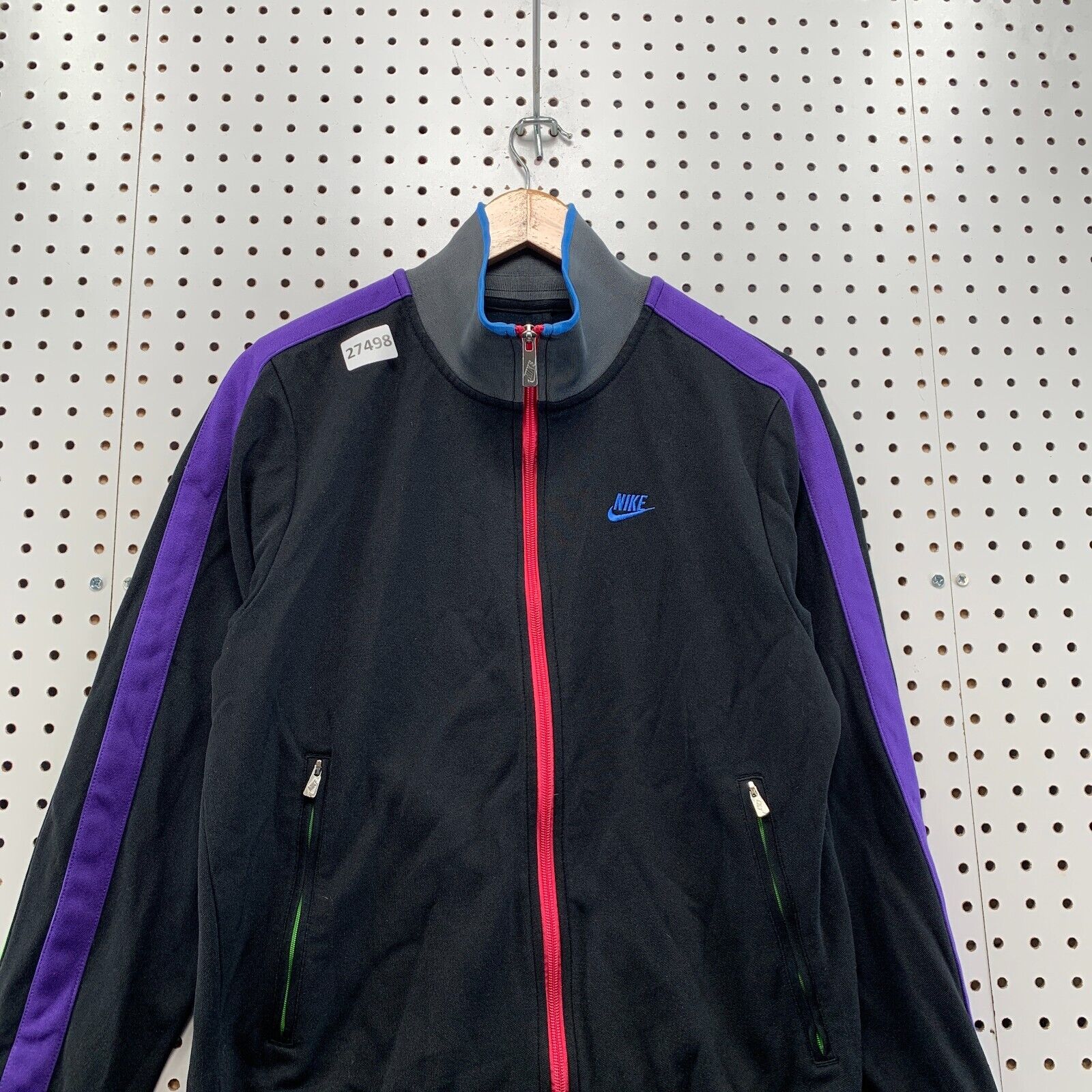 Vintage Nike Sportswear Track Jacket Black Purple… - image 2