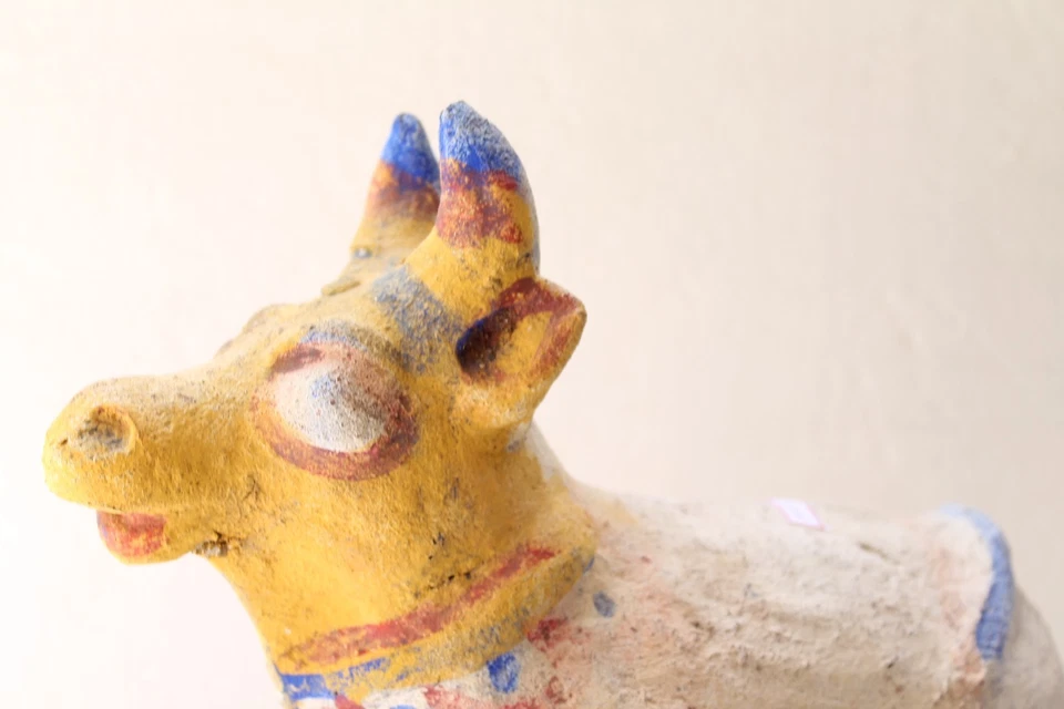 ANTIGUA RARA ARCILLA TERRACOTA ANIMAL RELIGIOSO VACA FIGURA JUGUETE CERÁMICA NH4448 Foto 2 de 4