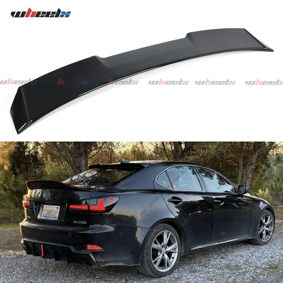 Tapa De Alerón Trasero Para Lexus IS250 IS350 ISF 2006-2013 - ABS Negro Brillante, Adhesivo Incluido