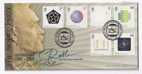 GB Benham FDC Nobel Prize SIGNED BY Prof Sir Joseph Rotblat Limited  Edition