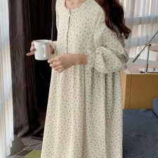 Women Dress Long Sleeve Button Up Oversized Long Dresses Comfortable Homewear