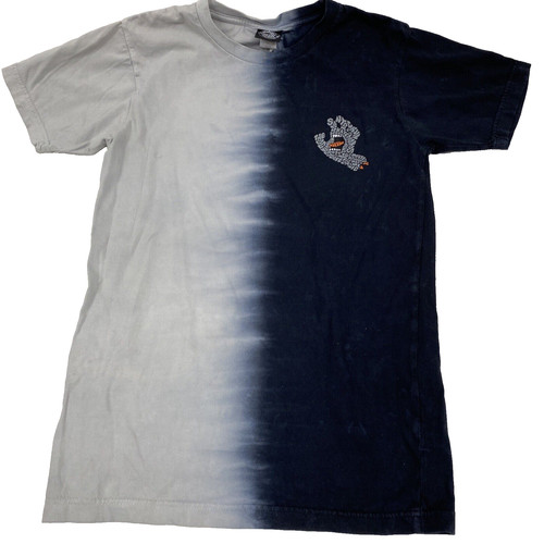 Santa Cruz Skateboard T-Shirt Tie Dye two tone Size Small short sleeve *hole*