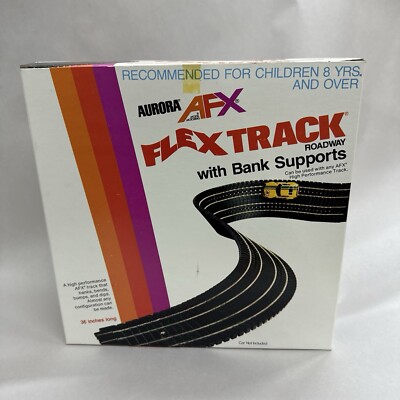 MIB AURORA AFX HO Slot Car 36  Flex Track #2532 w/Bank Supports In Original Box