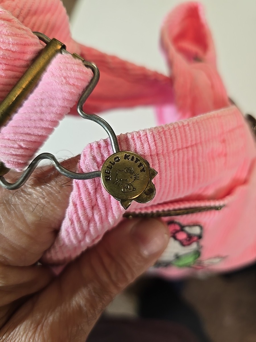 Vintage Hello Kitty Girls Pink Corduroy Overalls Size 18