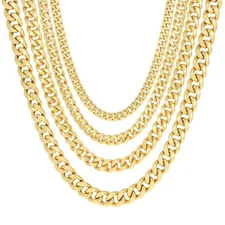 10K Yellow Gold 3mm- 13mm Miami Cuban Link Chain Necklace Mens Womens 16"- 30"