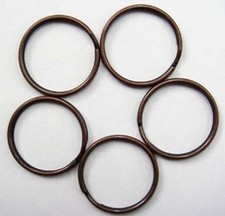50 KEY RINGS ~ 25mm 1" Split Ring Style ~ Antique'd COPPER Finish ~Sturdy design