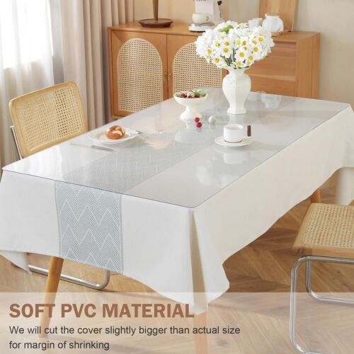 Durable 24x78 Inch Clear Table Cover - Scratch and Stain Resistant Protector - Picture 6 of 10