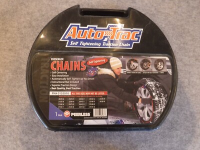 Peerless AutoTrac Self-Tightening Passenger Tire Snow Chains NEW PN# 0155010