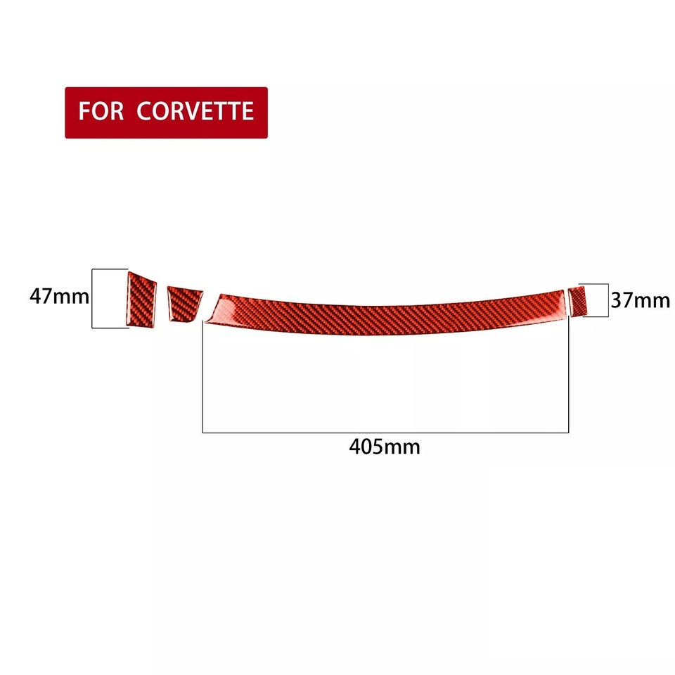 Red Carbon Fiber CoPilot Storage Glove Box Panel Cover For Corvette C7