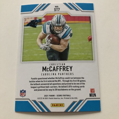 2021 Panini Score Football Score Team Christian McCaffrey Red Parallel Panthers - Picture 2 of 2