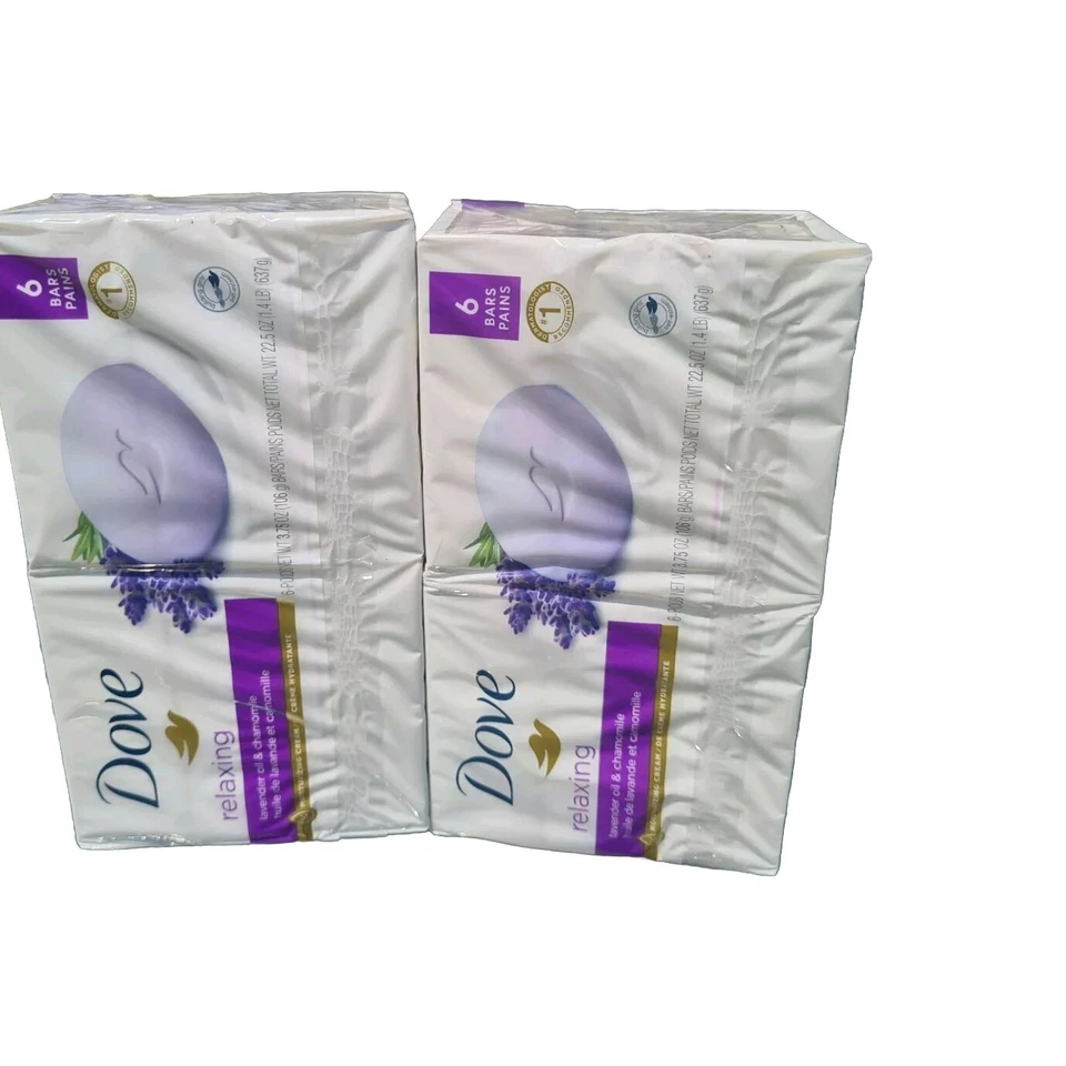 Dove Relaxing Beauty Bar Soap, Lavender Oil & Chamomile Scent, 3.75 oz , 6 Bars - Image 4 of 4