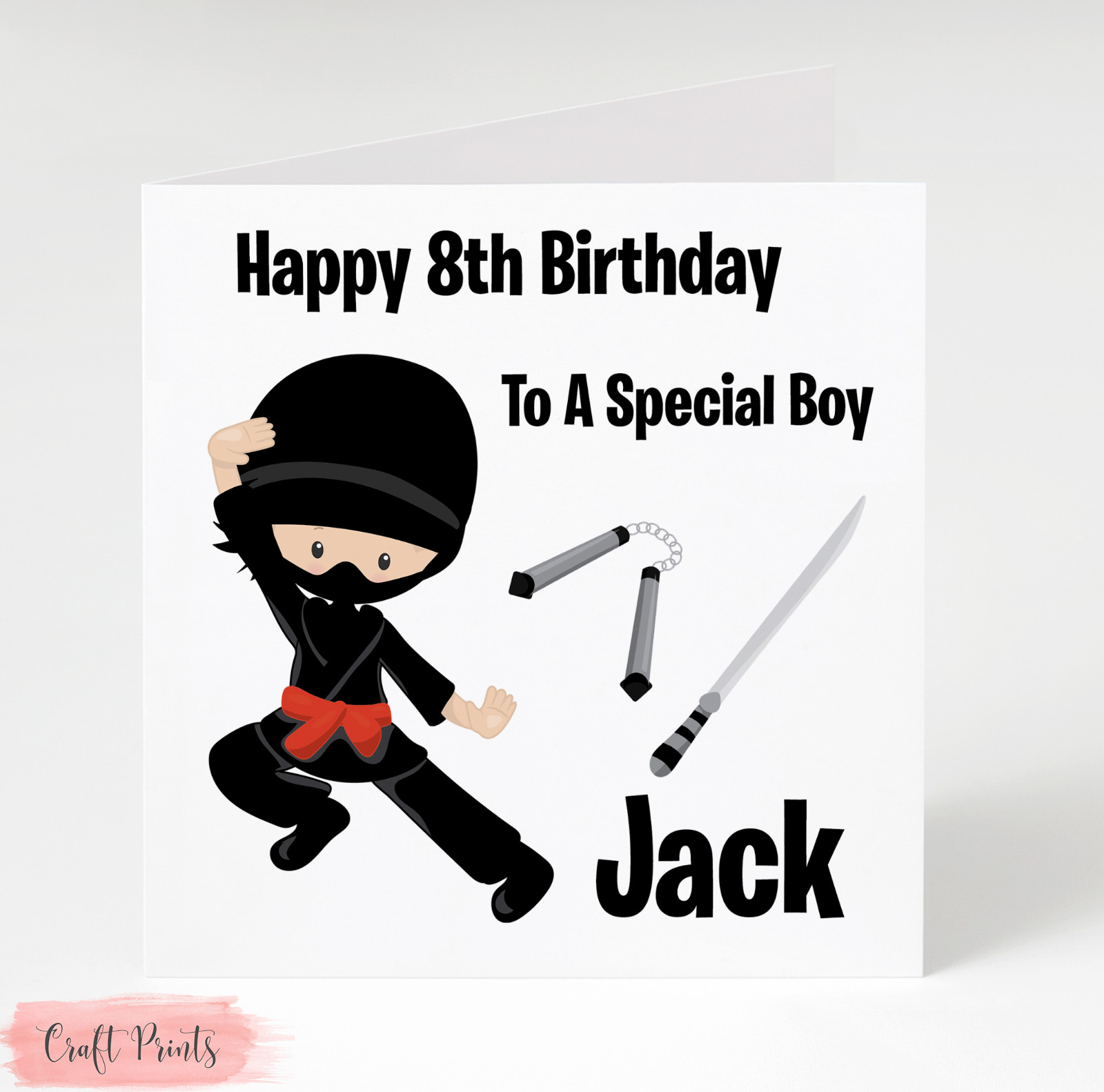 Personalised Ninja Birthday Card Son Grandson Nephew 5th 6th 7th 8th 9th 10th